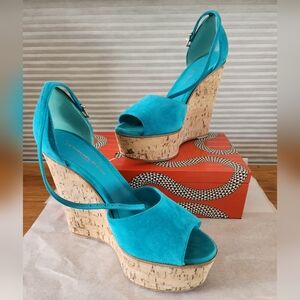 Turquoise Wedge Gianvito Rossi shoes 37